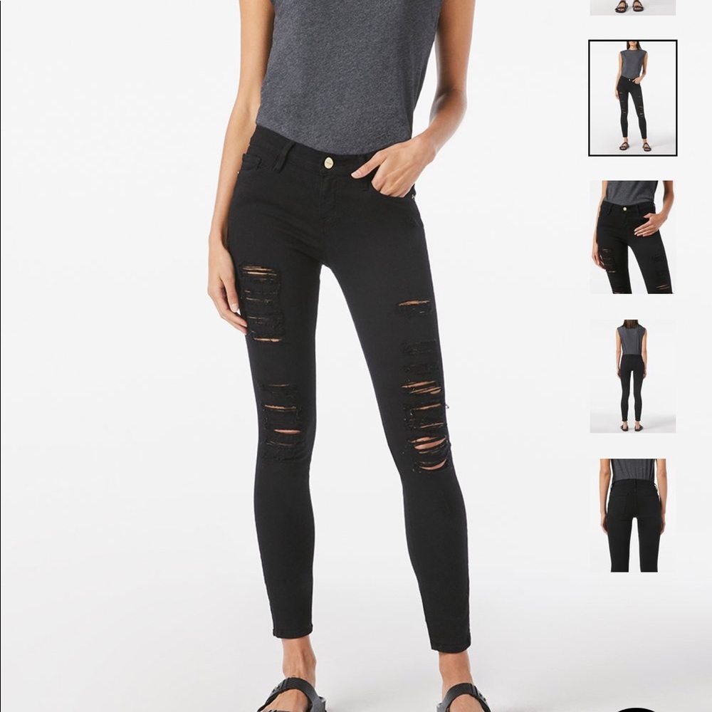 Frame Le Skinny De Jeanne Distressed Jeans size 25